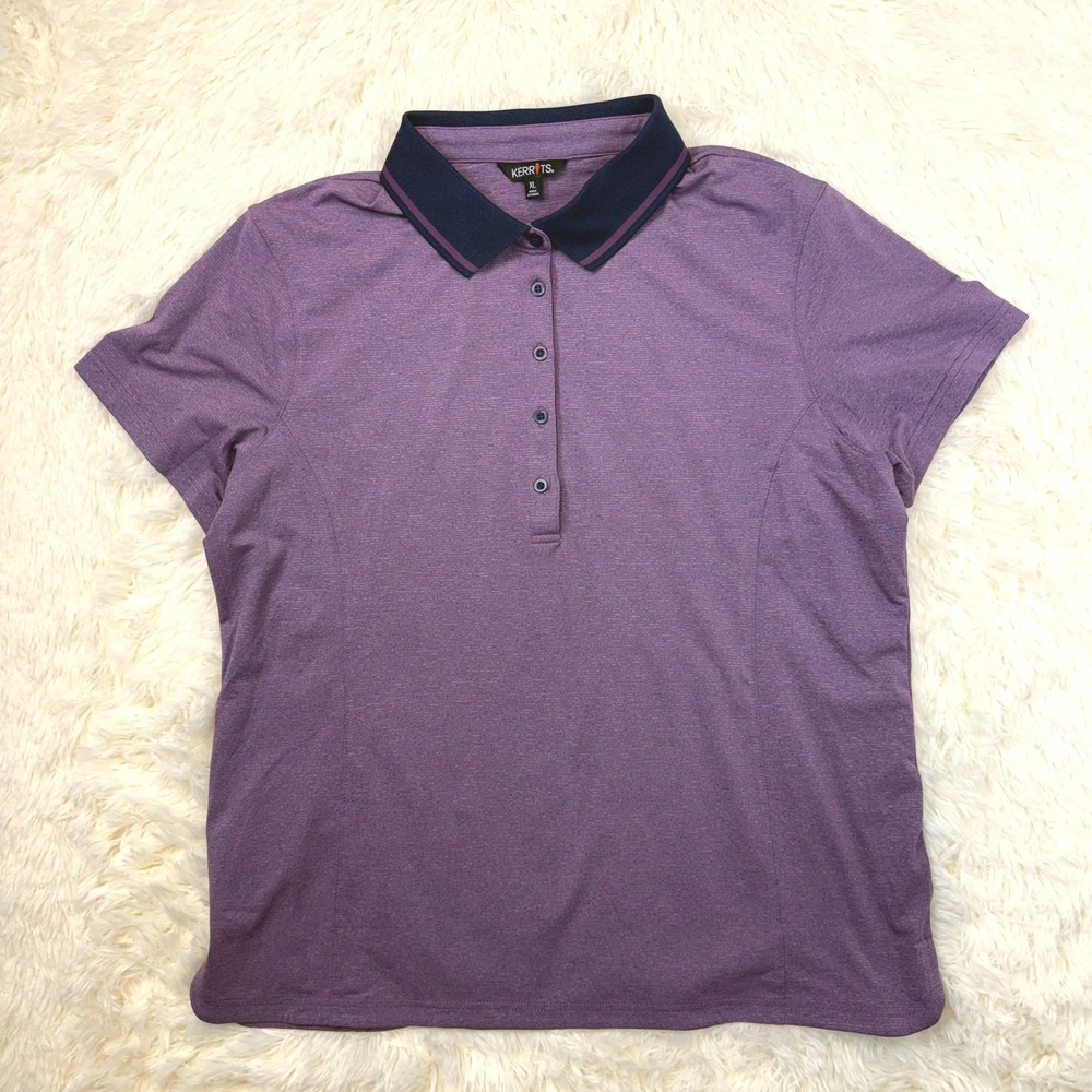 NWOT Kerrits Polo Shirt Women XL Purple Short Sleeve Brrr Performance Equestrian